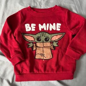 Star Wars Red Baby Yoda "Be Mine" Graphic Sweatshirt